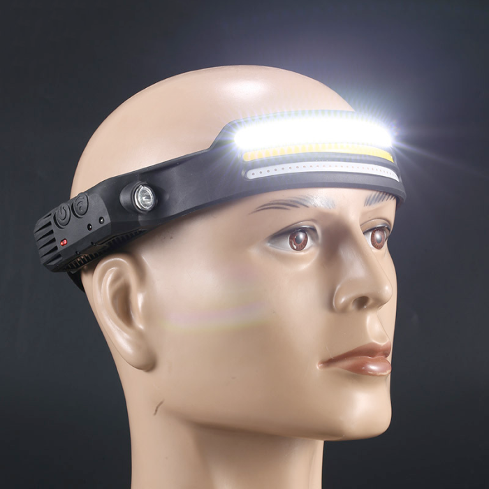 Налобный аккумуляторный фонарь с датчиком движения и 3 светодиодами и красным светом Винница - изображение 4