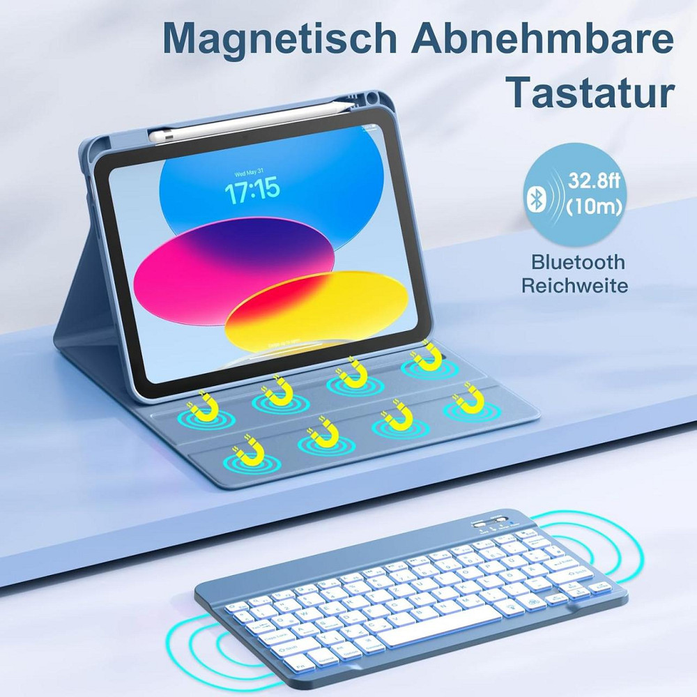 Чехол клавиатура для iPad A16 2025/iPad 10-го поколения (2022) A2696 / A2757 / A2777 Днепр - изображение 6