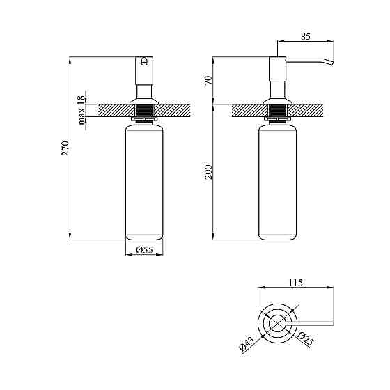 Дозатор для миючого засобу Kroner KRP Spender - 016 Київ