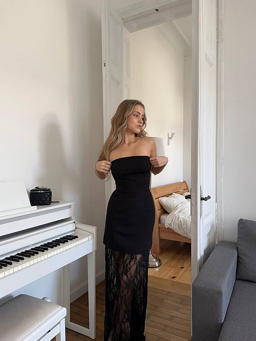 Жіноча вечірня корсетна сукня на шнуровці + спідниця костюмний трикотаж + мереживо Одеса - фото 6