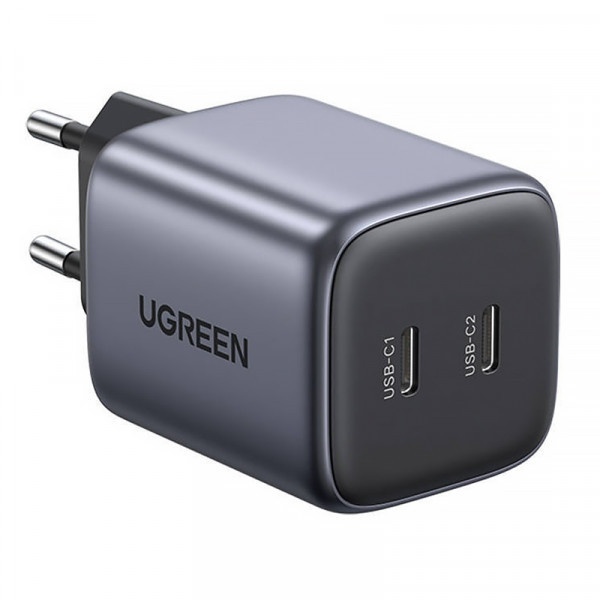 Зарядний пристрій 2xUSB 45W GAN (Type-C 25W+20W) PD CD294 Ugreen Сірий (90573) Київ - фото 2