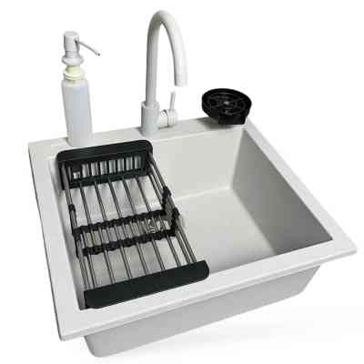 Мойка кухонная Adamant Univer Old stone + змішувач + дозатор + ополіскувач склянок + колан (4824296106610) Винница