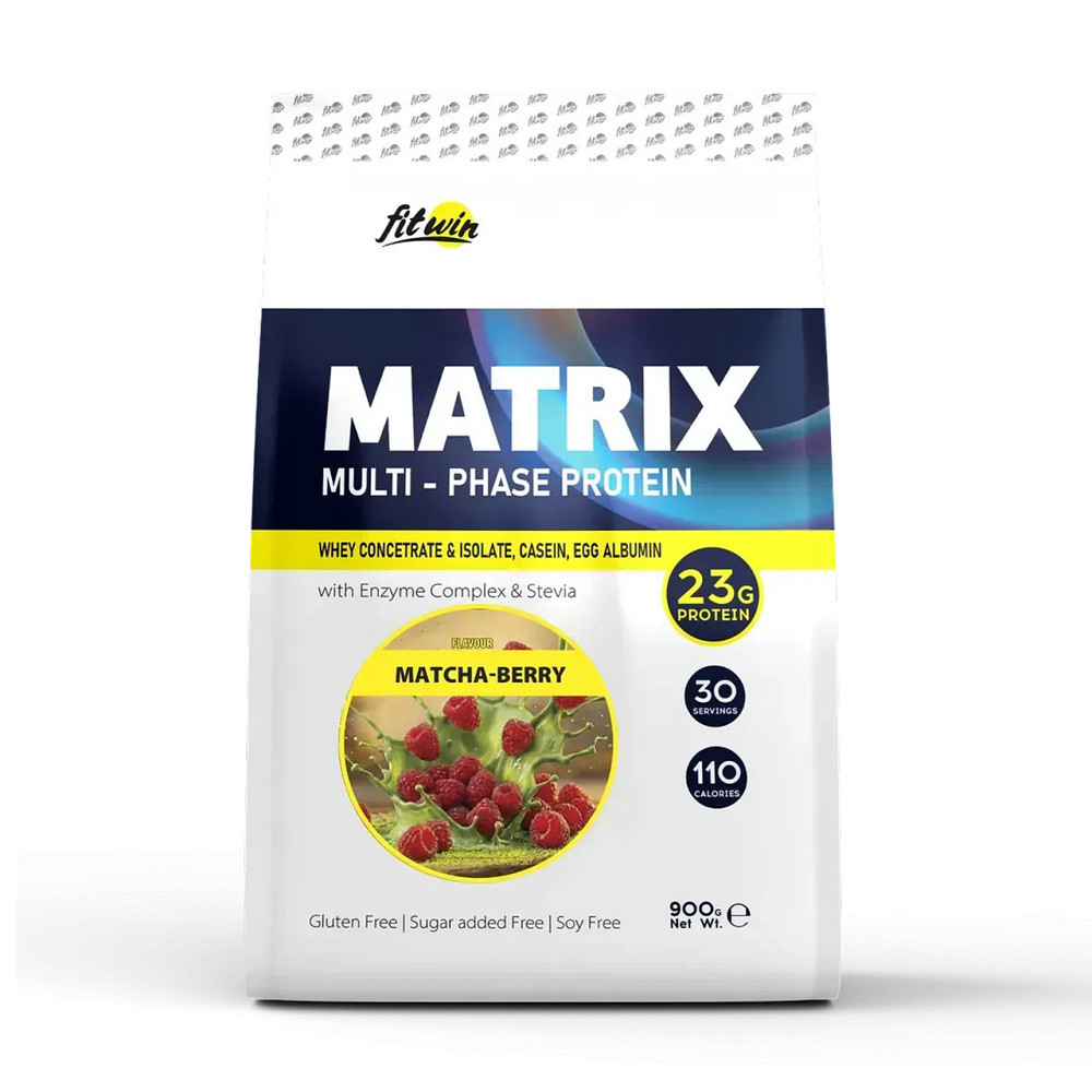 Комплексний протеїн FitWin Matrix Multi-Phase Protein 900 г Матча-ягода Київ - фото 1