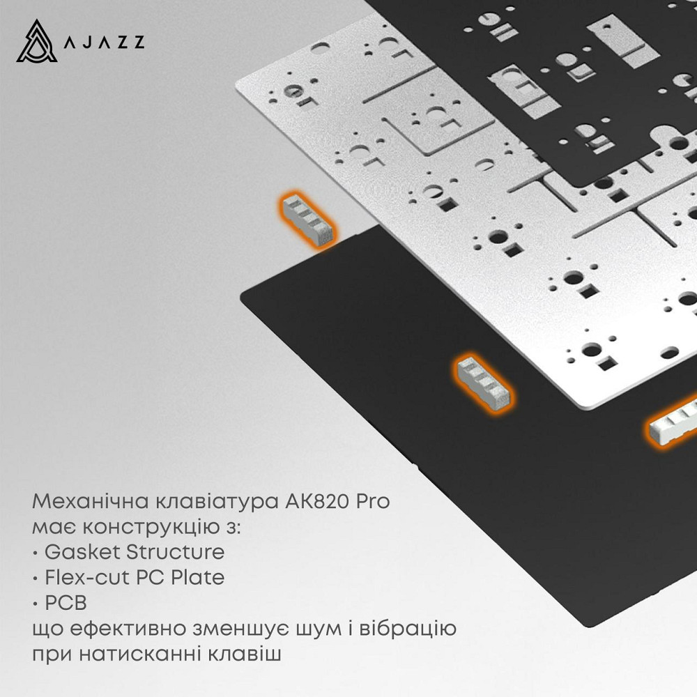 Клавіатура бездротова Ajazz AK820 Pro Flying Fish Switch Purple RGB With Screen (AK820PRO-FF-PWB) ( 11391 ) Харків - фото 13