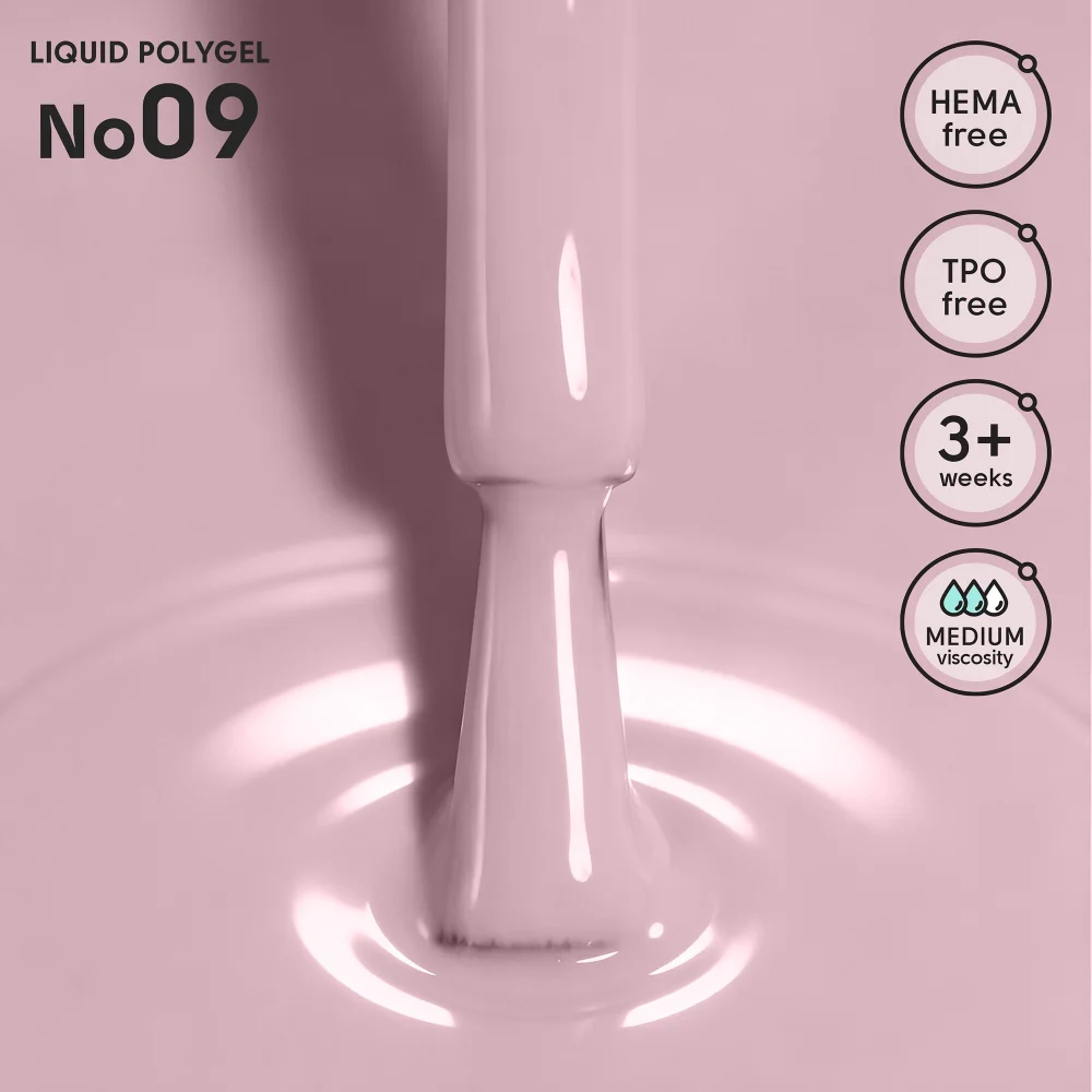 Жидкий полигель для ногтей 09 Liquid PolyGel Shelly 12 мл Киев - изображение 4