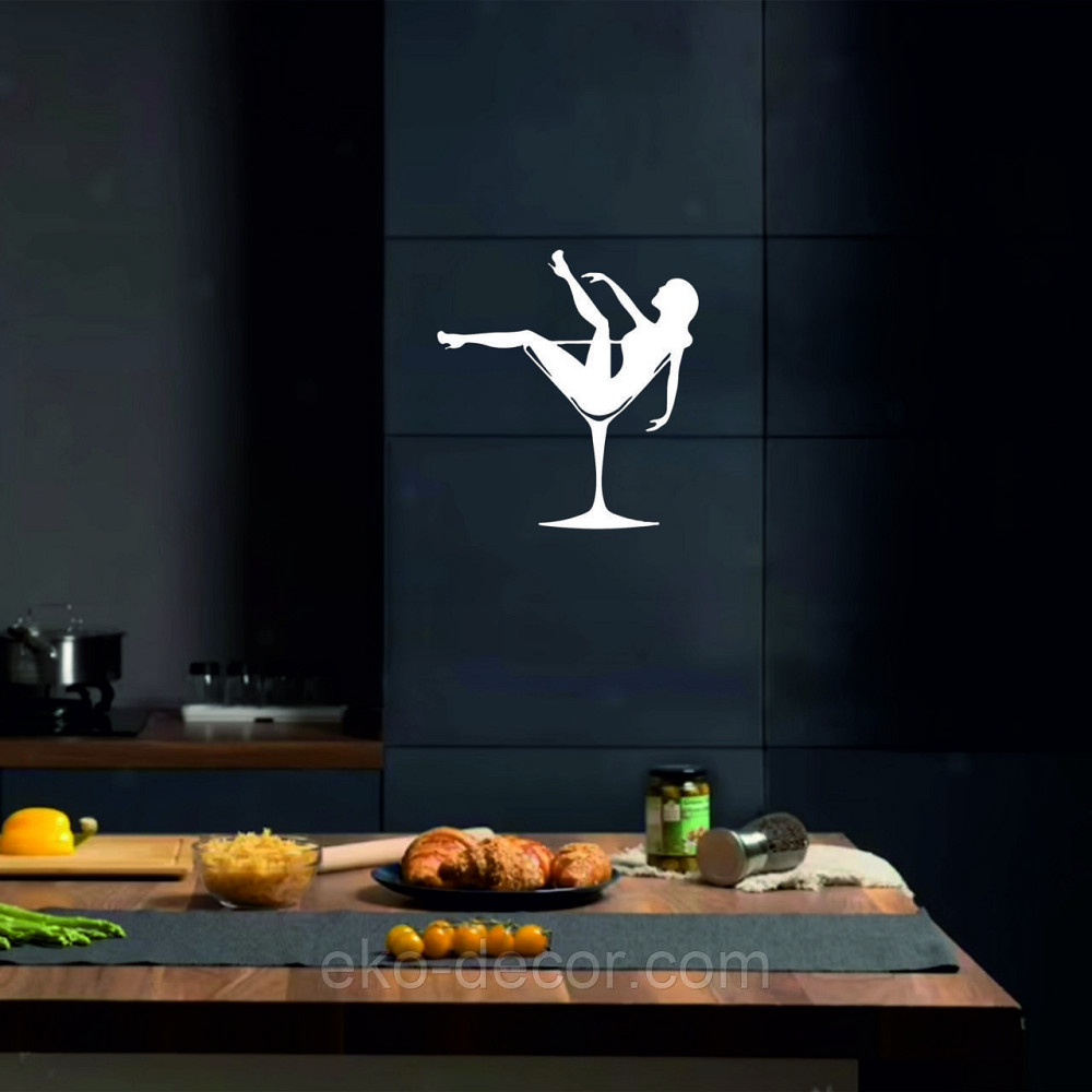 Декоративное настенное Панно «Девушка в бокале», Декор на стену 70*65 см, Белый Киев - изображение 5