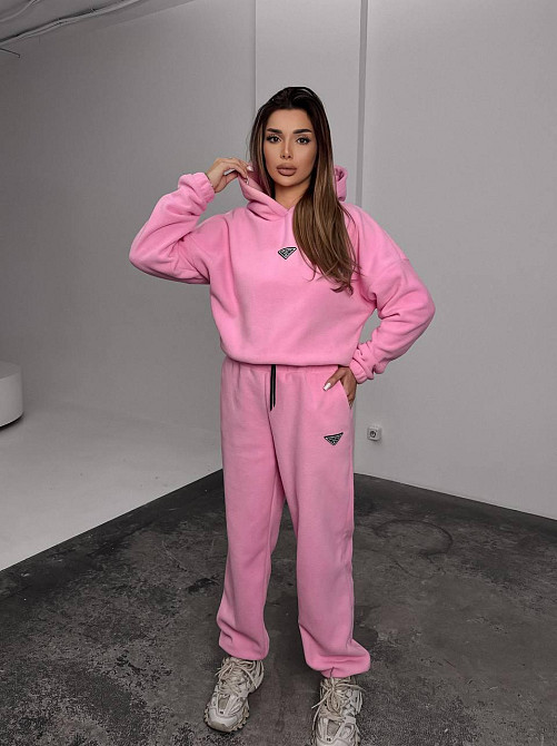 Женский теплый костюм, из флис полара L-XL, Розовый Одесса - изображение 3
