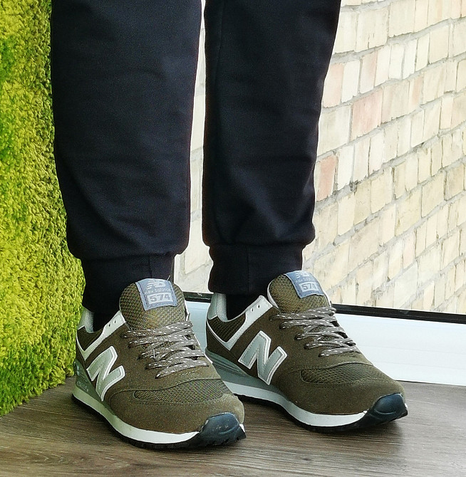 Кроссовки New Balance 574 Хаки Мужские Зелёные Нью Баланс (размеры: 40) - 74-11 Днепр - изображение 2