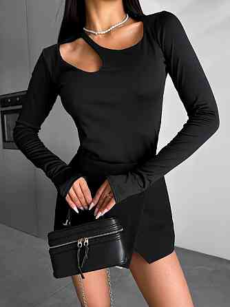 Женский стильный топ с вырезом микро дайвинг Черный, 44/46 Одесса