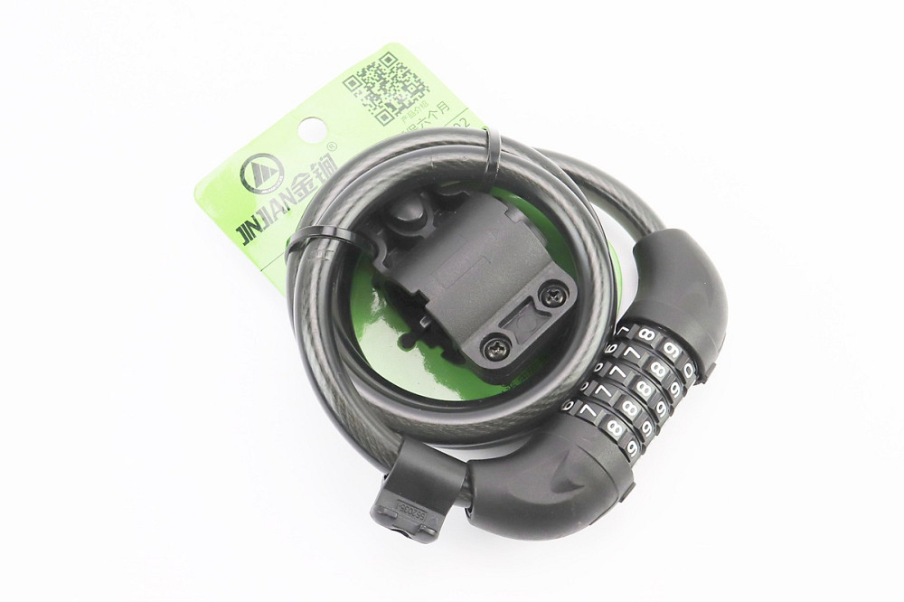 Замок протиугінний тросовий 1200х12мм з 5-ти значним кодом, кріплення за трубу сидіння, 502/501 Київ - фото 1