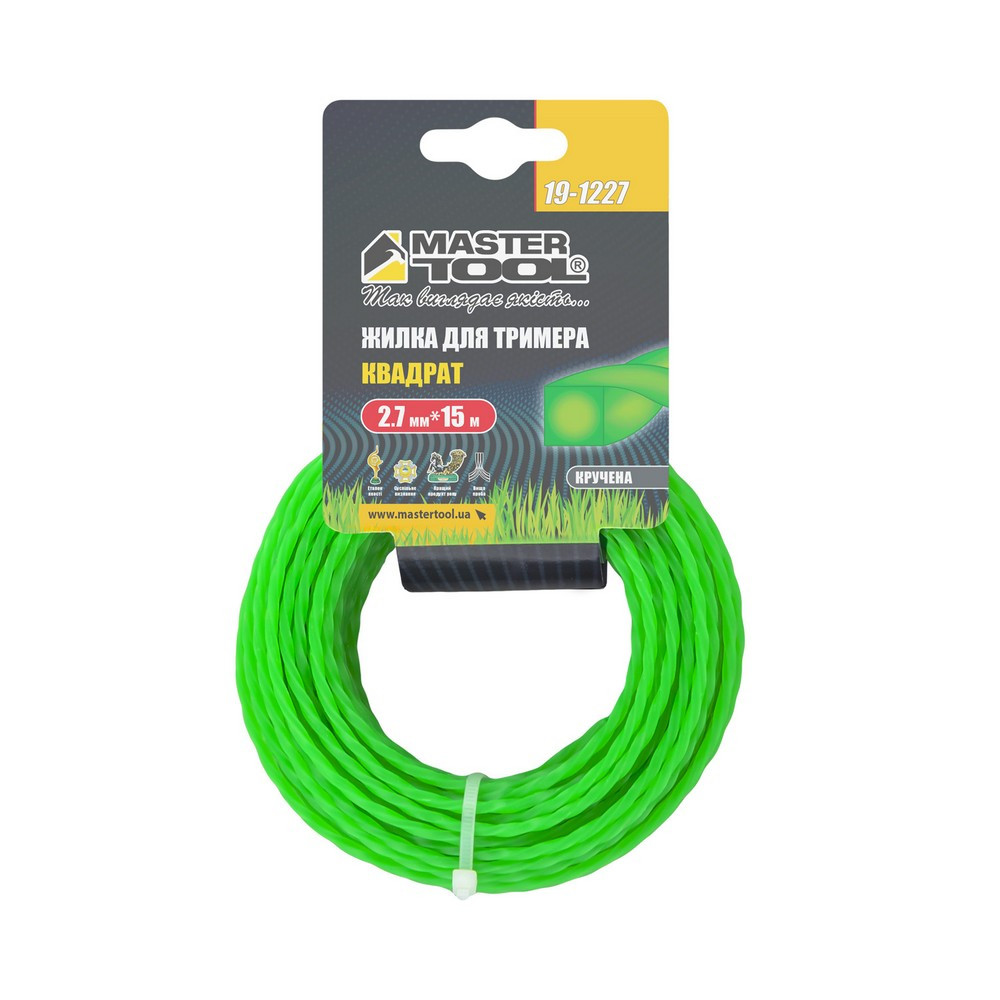 Жилка для тримера MASTERTOOL КВАДРАТ КРУЧЕНИЙ 2,70 мм 15 м 19-1227 Коломия - фото 4