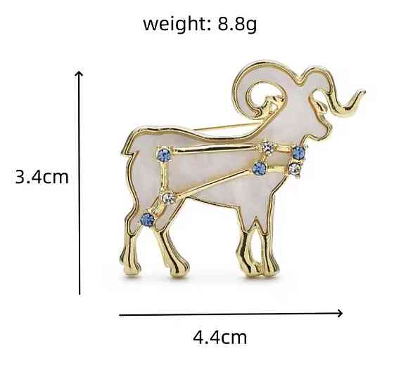 Брошка знак зодіаку "Овен" Золотистий Сміла