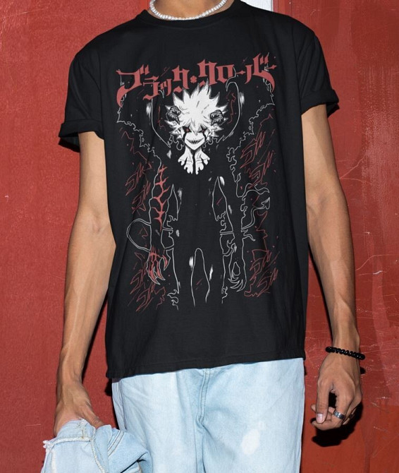 Футболка з аніме принтом Чорна конюшина оверсайз (S/M/L) Чорний AnimeJ1123 Дніпро - фото 5