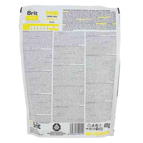 Корм сухой Brit Care Grain Free Mini Adult Lamb для взрослых миниатюрных пород с ягненком 400 г Киев