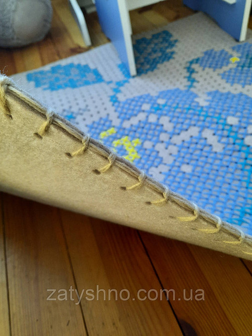 Ковер  вышитый роза голубая  96*90 см Киев - изображение 4