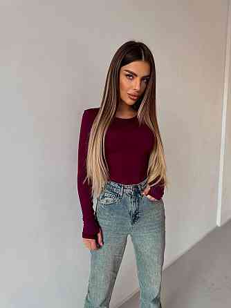 Жіночий базовий лонгслів із мікродайвінгу Бордо Одеса