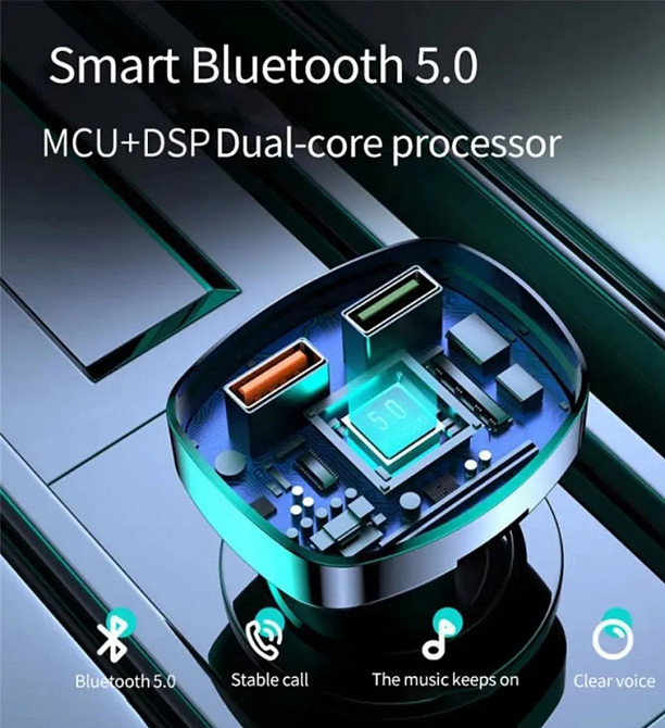 FM трансмиттер, модулятор,автомобильная зарядка 18w с быстрой зарядкой Киев - изображение 5