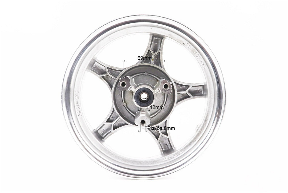 Диск передній литий MT2,50x10 d12mm (диск гальм. 3 болти) "5 променів" сірий Киев - изображение 4