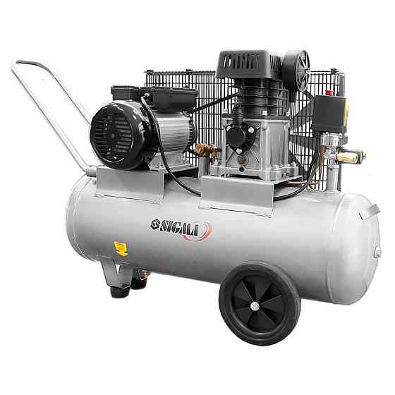 Компрессор двухцилиндровый ременный 2.5кВт 335л/мин 10бар 50л (2 крана) SIGMA (7044121) Ровно