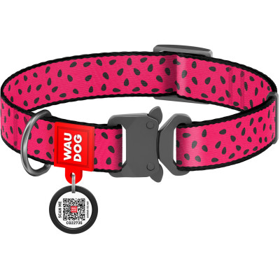 Ошейник для животных WAUDOG Nylon "Арбуз" металлическая пряжка-фастекс L (5148) Винница - изображение 1