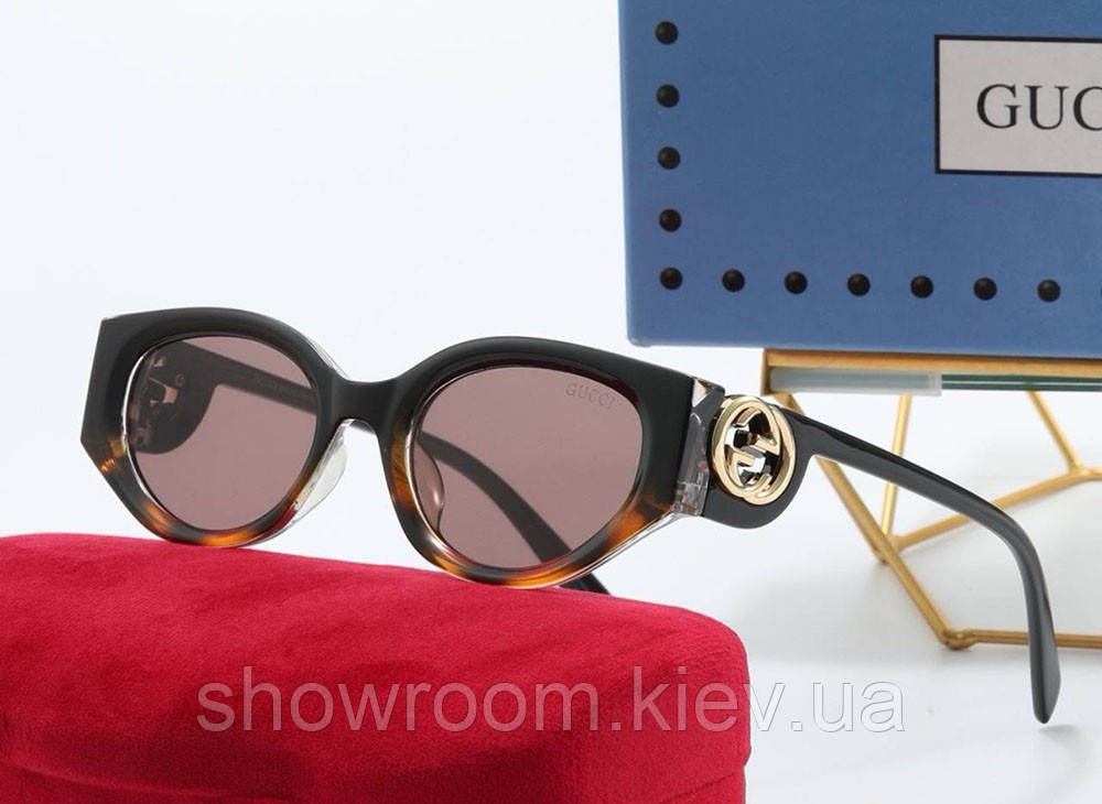 Женские брендовые солнцезащитные очки GG (2323) лео Киев - изображение 1