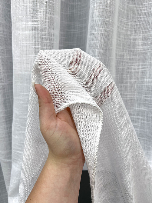 Тюль VR-Textil 2083т Льон щільний однотонний Білий 400х270 см (42-1296) Київ - фото 4