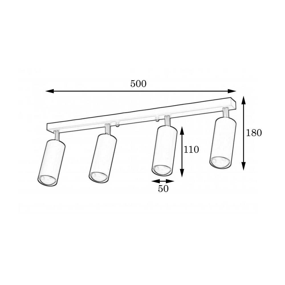 Світильник на планці з поворотними плафонами 4 -Е27м Tube NL 1105-4 WH Київ - фото 4