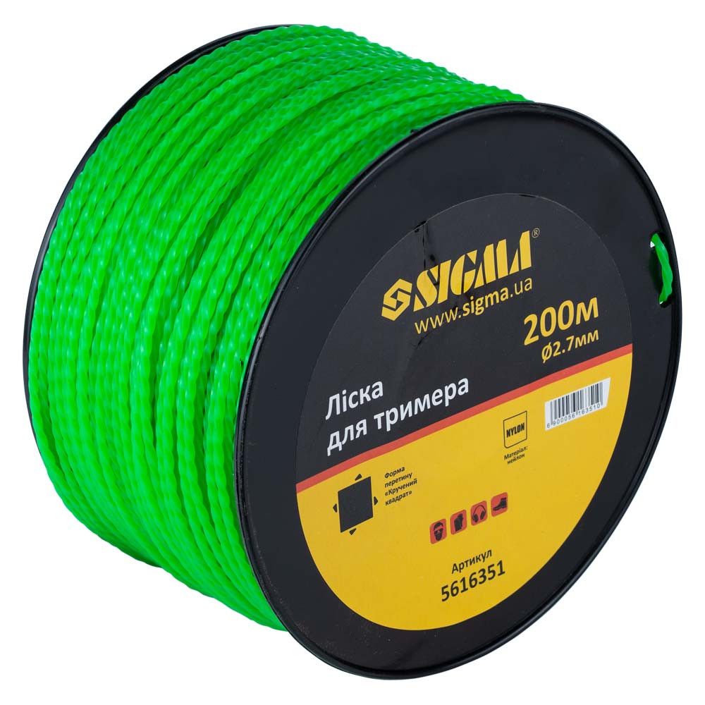 Sigma Леска для триммера крученый квадрат Ø2.7мм 200м катушка SIGMA (5616351) Киев - изображение 2