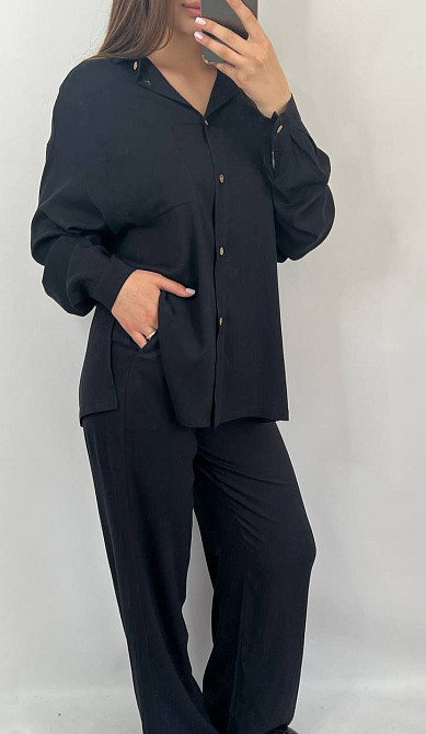 Костюм женский летний лён Черный 42/44 Харьков - изображение 2