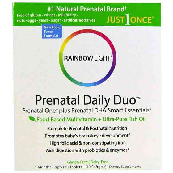 Вітаміни + Риб'ячий жир для вагітних Rainbow Light Prenatal One plus Prenatal DHA Smart Essentials 30 капс Київ