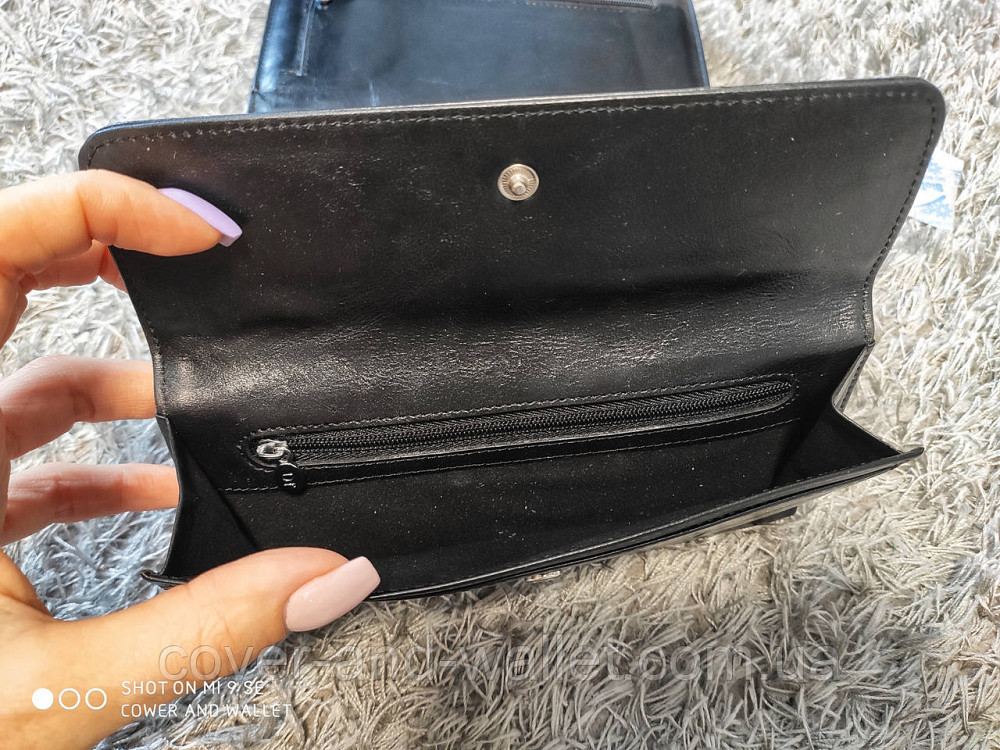 Черный женский кошелек из натуральной гладкой кожи на много карт Koffer Киев - изображение 7