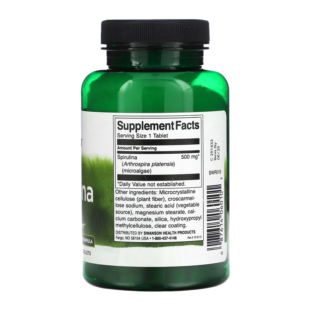 Спирулина Swanson Spirulina 500mg 180 таб Киев - изображение 2
