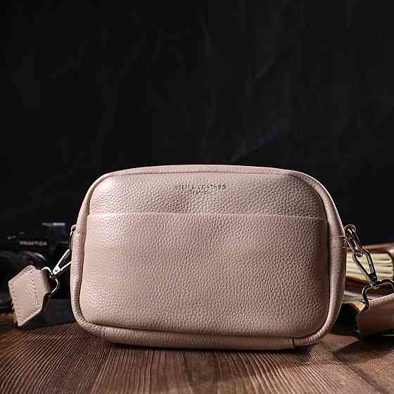 Відмінна жіноча сумка на плече з натуральної шкіри Біла (Vintage) Київ