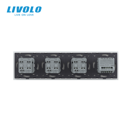 LIVOLO Сенсорний вимикач 1 сенсор 3 розетки Livolo білий скло (VL-C701/C7C3EU-11) Коломыя