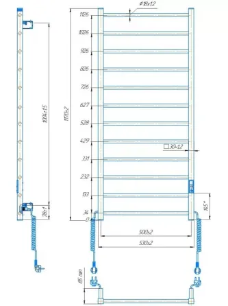 Электрический полотенцесушитель Hygge Family Leeds 1170x530 белый мат Киев