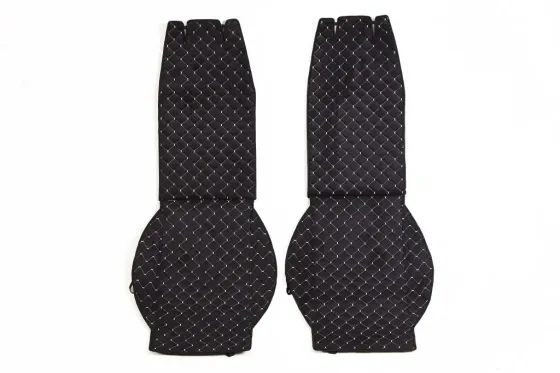 Накидка на сидушку алькантара передня чорний/серая нитка (2 шт.) Вінниця