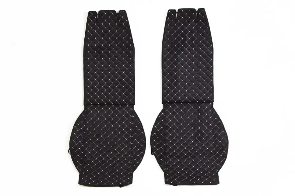 Накидка на сидушку алькантара передня чорний/серая нитка (2 шт.) Вінниця - фото 1