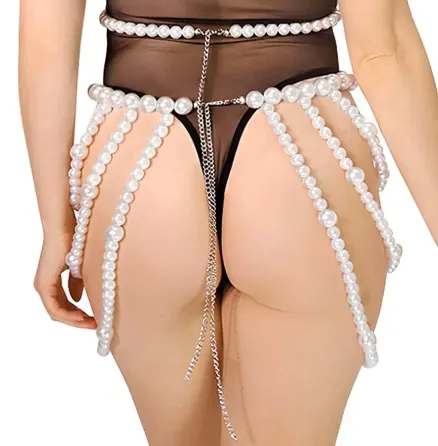 Спідниця з перлин Art of Sex - Jasmine, колір білий, розмір XS-2XL Львів