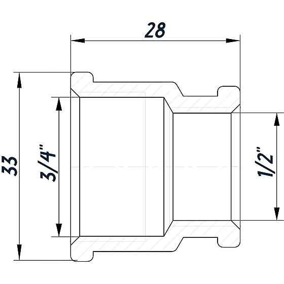 Муфта редукционная 3/4″х1/2″ВВ нержавеющая SM431S OPTIMUM Киев