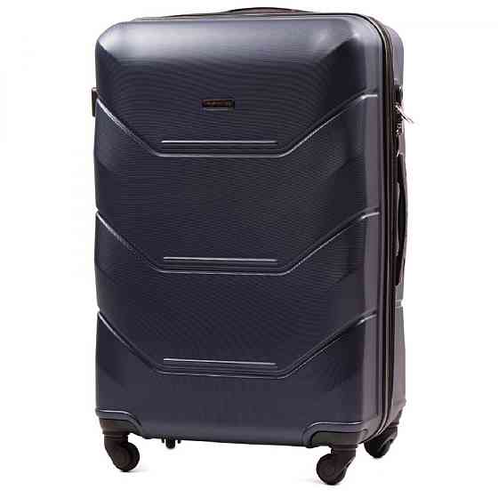 Валіза пластикова WINGS 147 велика 75 см темно-синя Київ