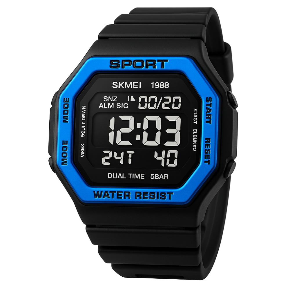 Захисний тактичний годинник SKMEI 1988BU, Простий електронний наручний чоловічий годинник OD-89 Львів - фото 13