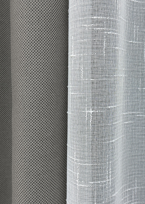 Комплект штор VR-Textil рогожка преміум TERRA LUXE 150х270 2шт і Тюль 500х270 1862ш-115т сірий з білим 71-068/4 Київ - фото 6