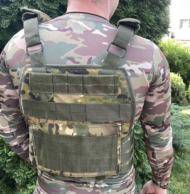 Плитоноска з підсумками Кордура 1000D + 4 кишені для магазинів (без плит) Камуфляж Вінниця - фото 2
