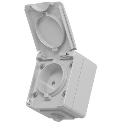Розетка Videx BINERA IP65 наружная 1ая серая (VF-BNW21-G) Винница - изображение 1