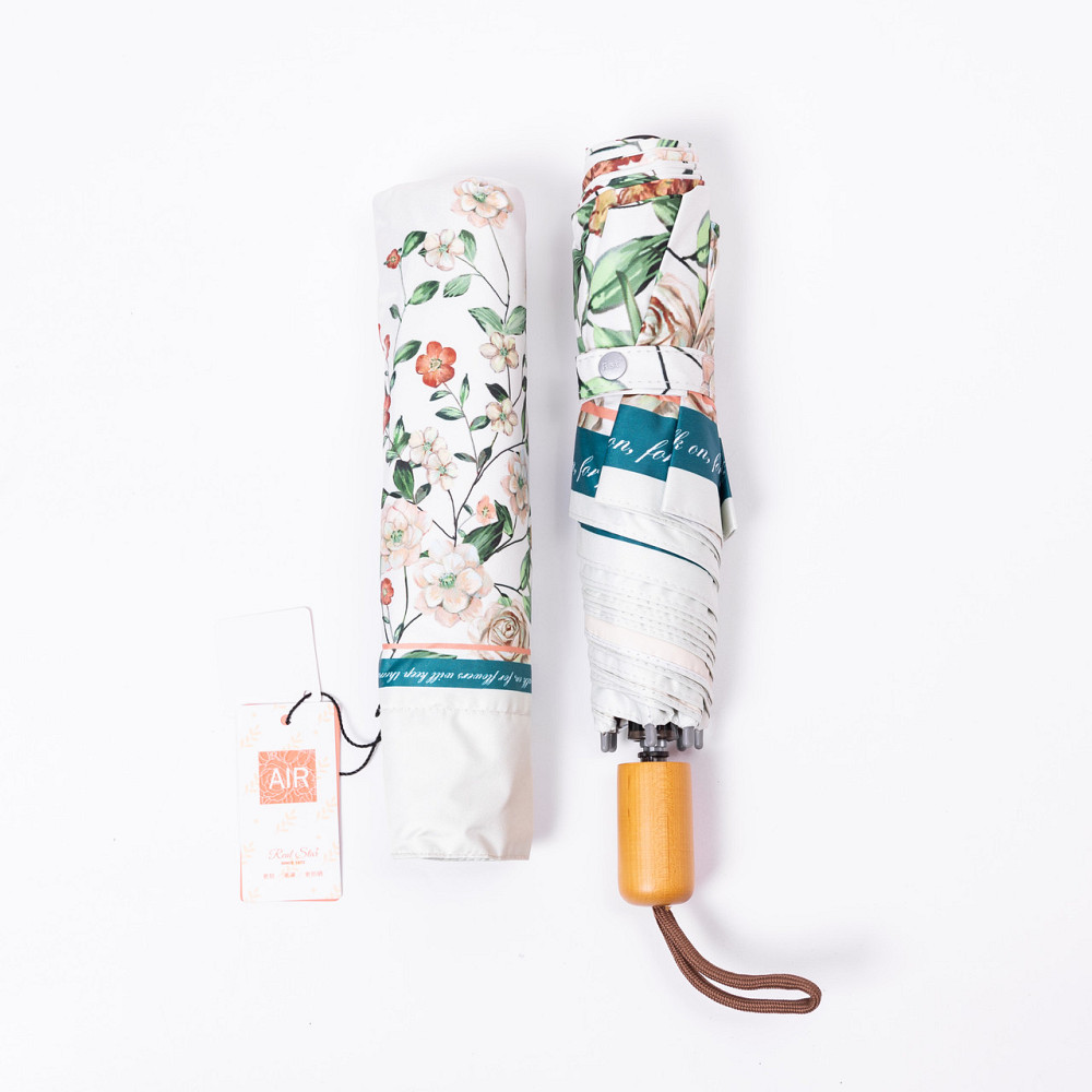 Парасолька механічна елегантна з принтом міцна надійна з поліестеру діаметр 99 см Зелений HP-23-15GR Коломыя - изображение 8