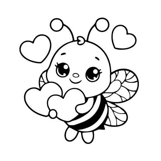 Дитяча розмальовка пальчиковими фарбами "Бджілка з сердечками" 15635-AC 25х25 см Вінниця