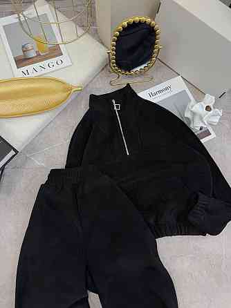 Женский теплый прогулочный костюм двойка из двухстороннего флиса Черный, 42/46 Одесса