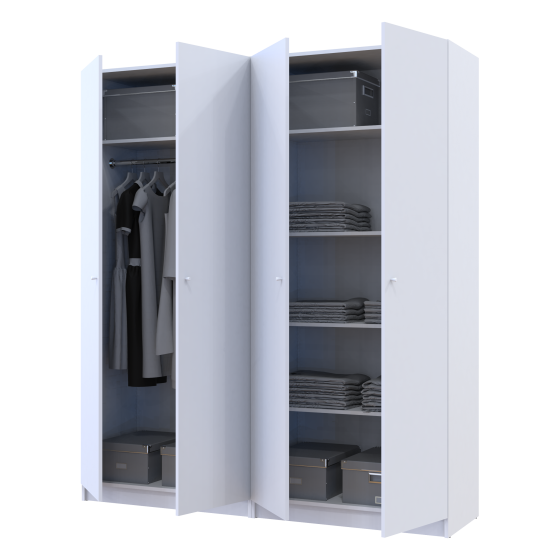 Комплект шаф для одягу з полицями Doros Промо (2 шт.) 180х48х204 см Білий (DRS-011464) Львів