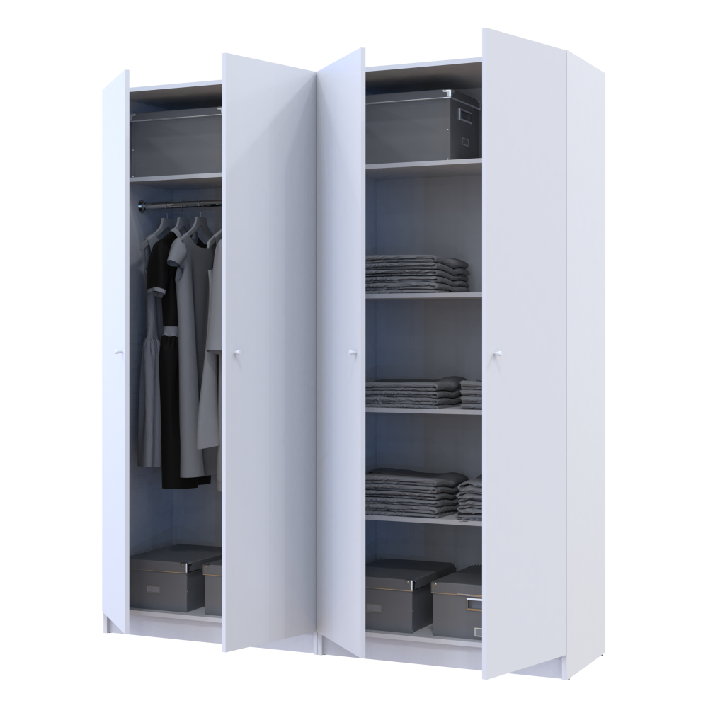 Комплект шаф для одягу з полицями Doros Промо (2 шт.) 180х48х204 см Білий (DRS-011464) Львів - фото 3