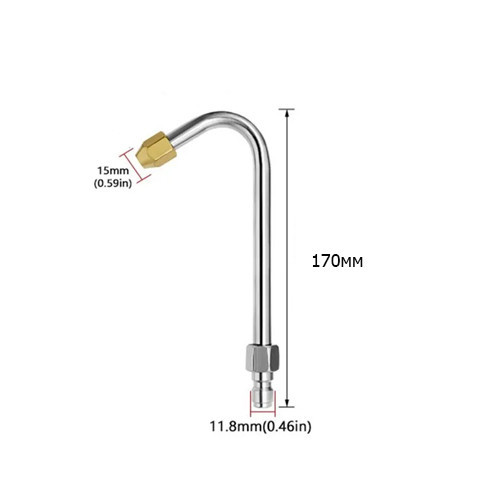 Подовжена U-подібна колінчаста насадка 210 мм 1/4" до 5000 psi з нержавійки для мийки високого тиску Київ - фото 3